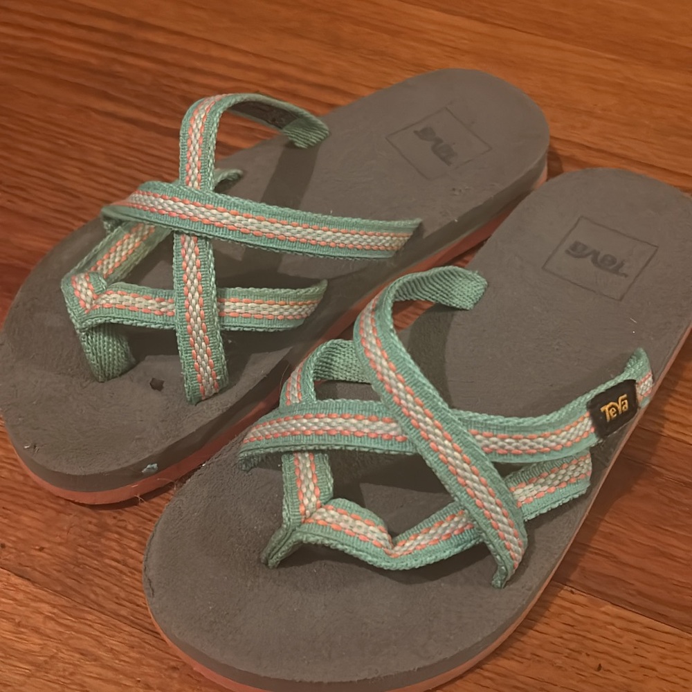 Teva Green and Pink Sandals